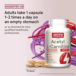Ацетил L-карнітин Jarrow Formulas Acetyl L-Carnitine 500 мг 120 капсул - мініатюра 6