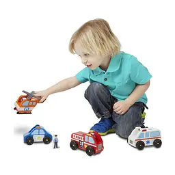 Ігровий набір Melissa & Doug Дерев'яний аварійний набір Транспорт (MD19285) - мініатюра 7