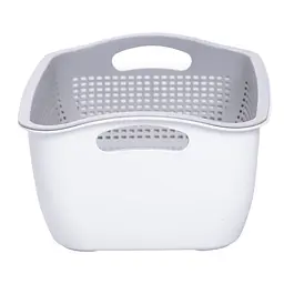 Кошик для миття овочів та фруктів Yiwu пластиковий 32х23х13 білий HP-45-5W - мініатюра 3