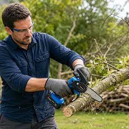 Акумуляторна ланцюгова пилка CHAIN SAW 6 дюймів DOMOTEC 68V 8Ah / Міні-пилка для обрізання дерев - мініатюра 3