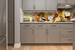 Кухонний фартух Осінній Час для кухні наклейка ПВХ жовте листя осінь 60х300 см Happy Pocket Z180534 - мініатюра 5