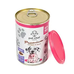 Вологий корм для дорослих собак Pet Chef, шматочки в желе з індичкою. 415 г - мініатюра 5