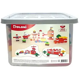 Дитячий блочний конструктор Doloni 013999/04 у пластиковому боксі 303 деталі