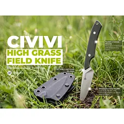 Ніж фіксований кишеньковий Civivi High Grass Field Knife (7,4 см) 14C28N / Micarta зелений з чохлом - мініатюра 16