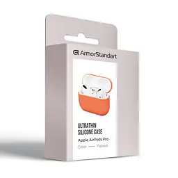 Силіконовий чохол для навушників Apple AirPods Pro, Ultrathin Silicone Case, помаранчевий, захисний чохол, ультратонкий і легкий, захист від подряпин і пилу, м"який силікон, ArmorStandart (ARM55966) - мініатюра 3
