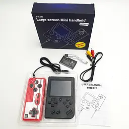 Портативна ігрова ретро консоль з додатковим джойстиком 8bit 400 ігор Game Box чорна