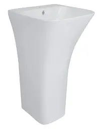 Комплект Qtap Crow: Раковина підлогова моноблок 445x420x840 мм White + Донний клапан PU02O (QT0511G315WN47321) - мініатюра 3
