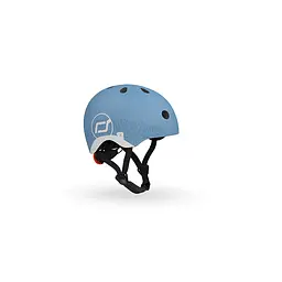 Шолом захисний Scoot and Ride світловідбиваючий, з ліхтариком, 45-51 см (XXS/XS), сіро-синій (SR-210225-STEEL) - мініатюра 2