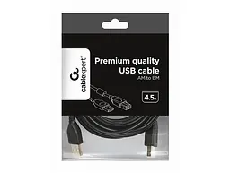 Кабель USB 2.0 (AM/BM) 4.5m Cablexpert (CCF-USB2-AMBM-15) к принтеру, сканеру Black - мініатюра 3