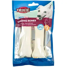 Ласощі для собак Trixie Кістка для чищення зубів Denta Fun з качкою 12 см 2 шт. 240 г (31392) - мініатюра 3