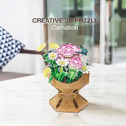 Тривимірна головоломка-конструктор Cubic Fun Flower Bouquet Carnation Букет квітів Гвоздики (W3300h) - мініатюра 5