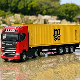 Колекційна металева модель вантажівки Автопром Scania S730 фура-контейнеровоз з інерцією, світлом та звуком 1:50 - мініатюра 9