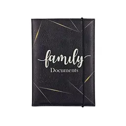 Сімейний органайзер для документів Family А5 (чорний), папка з екошкіри