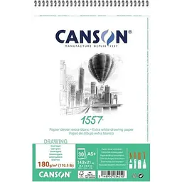 Альбом для рисунку Canson на спіралі 1557 180г/м2 30л білий колір