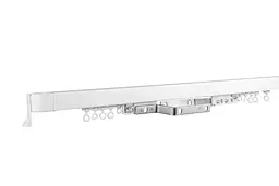 Стельовий посилений однорядний алюмінієвий карниз для важких штор Decolux Strim Synchro Білий 125 см.