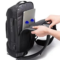 Рюкзак міський Bange BG-7078 30л ранець з відсіком для ноутбука до 15.6'' USB-роз'єм Gray (19377) - мініатюра 2