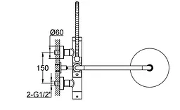 Душова система Kohlman Axel Chrom QW276A, Хром - мініатюра 3
