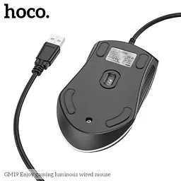 Комп'ютерна Миша HOCO GM19 Enjoy gaming luminous wiчервоний mouse Чорна - мініатюра 2