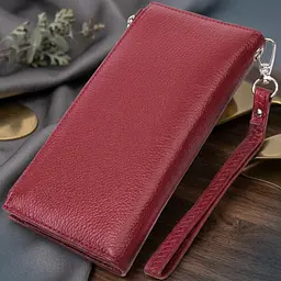 Вертикальний жіночий гаманець-клатч із натуральної шкіри ST Leather 22535 бордовий - мініатюра 4