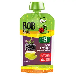 Пюре фруктове Bob Snail Смузі Груша-Лісова Ожина, пастеризоване, 120 г