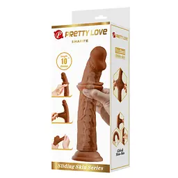 Фалоімітатор Sliding Skin Sharife 10" 25.4 см (коричневий) - мініатюра 7