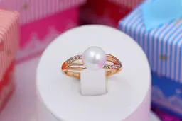 Кільце Xuping Jewelry з перлами 7 мм р 20 золотисте