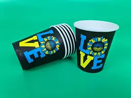 Склянки паперові одноразові, 175 мл, LOVE, Маестро, 50 штук, для гарячих і холодних напоїв