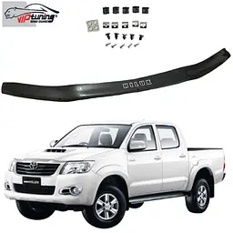 Дефлектор капоту мухобійка для Toyota Hilux 2011-2015 Євро Кріплення (Vip Tuning)