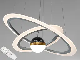 Стельова люстра LED Diasha 2391-600+400GR 85W, сіра, для кафе, вітальні, спальні