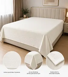 Покривало - простирадло Cotton біле євро 200х220 см махрове TC303376116
