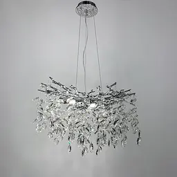 Вишукана срібна люстра DIAMINA з кришталевим камінням | Арт. 33007 CH | Line F - мініатюра 3