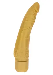 Вібратор Get Real Gold Dicker Slim Vibrator на батарейках, 16х4.7 см золотистий