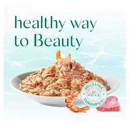 Вологий корм для котів Optimeal Beauty Fitness Смугастий тунець у соусі з креветками 70 г (B2782301) - мініатюра 2