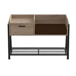 Банкетка із тумбочкою Ferrum-decor Бланка 540x1000x320 метал Чорний ДСП Дуб Сан-Марино 16 мм (FRD-103025) - мініатюра 2