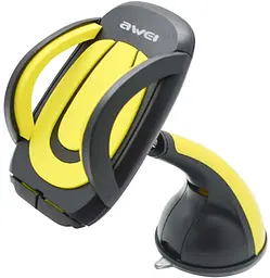 Автотримач AWEI X7 Car Mobile Holder With Suction Cup Black/Yellow - мініатюра 2