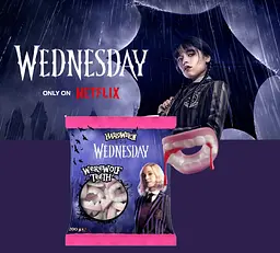 Жувальні цукерки Halloween Wednesday Werewolf Teeth Ікла Оборотня 200г - мініатюра 4