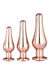 Анальна пробка Gleaming Love Pleasure Plug Set 3 шт. (рожевий)