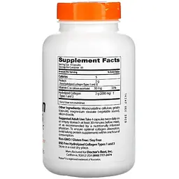 Колаген Doctor's Best Collagen Types 1 & 3 with Peptan 500 мг 240 капсул - мініатюра 2