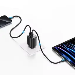 МЗП Usams US-CC229 GaN Digital Display XC Ser. 30W (1USB-A/1C) Black - мініатюра 3