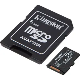 Карта пам'яті Kingston 32GB microSDHC Industrial C10 A1 pSL C Card + SD Adapter SDCIT2/32GB (SDCIT2/32GB) - мініатюра 2