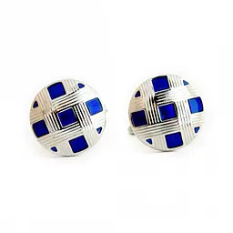 Запонки Круглі В Клітку Handmade acs0005914 - мініатюра 4
