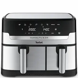Мультипіч Dual EasyFry&Grill AirFryer, 2700Вт, чаша-5.2+3.1л, сенсорне керув., 2 чаши, гриль, Tefal kuh0015002