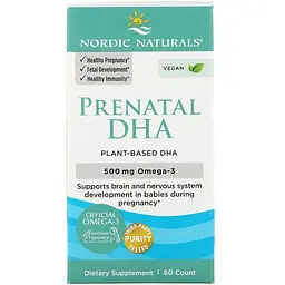 Риб'ячий жир для вагітних Nordic Naturals Prenatal DHA 500 мг 60 капсул (NOR-01747) - мініатюра 2