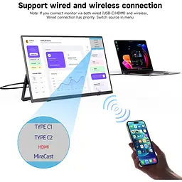 Портативний монітор UPERFECT 15.6" FHD 60Hz 8000mAh [171123] - мініатюра 6