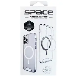 Чохол TPU Space Case with MagSafe для Apple iPhone 14 Pro (6.1) Прозорий - мініатюра 4