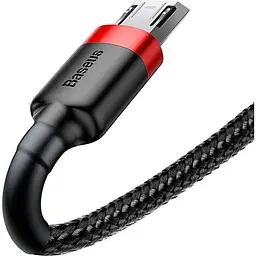 Кабель Baseus Cafule cable USB For Micro 2.4A 1m Red Black - мініатюра 2