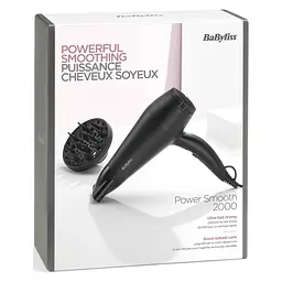 Фен Power Smooth, 2000Вт, 2 режими, іонізація, хол. обдув, 2 насадки, чорний BaByliss teh0017562 - мініатюра 5