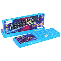 Комплект провідний KB+Mouse Hoco GM18, USB, RGB підсвічування, (Eng/Pyc), Black/White, Box - мініатюра 6