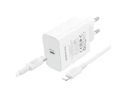 Мережевий зарядний пристрій Borofone BA107A Stellar 30 W + Type-C to Lightning cable White (6941991125355) - мініатюра 3