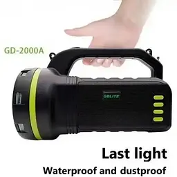 Ліхтар із сонячною батареєю GDLite GD-2000A 10W + Power Bank + 3 лампи + FM + Bluetooth + microUSB (2 режими) - мініатюра 7